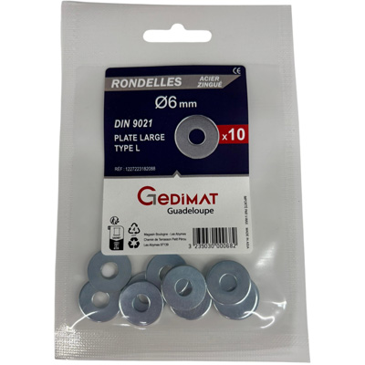 Rondelle large inox A2 ø6mm - vendu par 10
