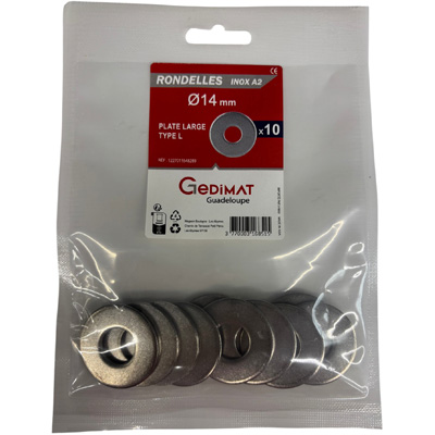 Rondelle large inox A2 ø 14 mm - vendu par 10