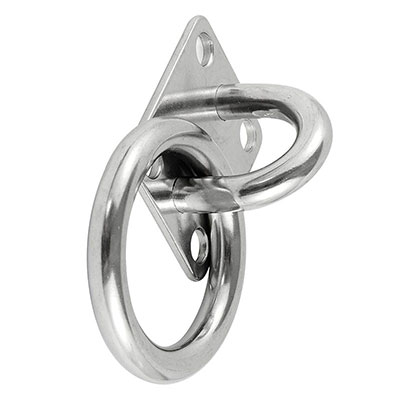 Platines à il carrées avec anneau mobile inox ø 10mm - vendu par 2