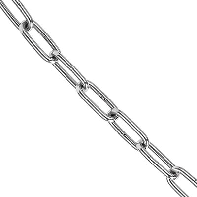 Chaîne soudée  maille longue  zingué ø 4mm - vendu au m