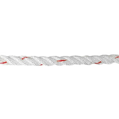Corde polyamide ø 8mm - blanc et rouge - vendu au m