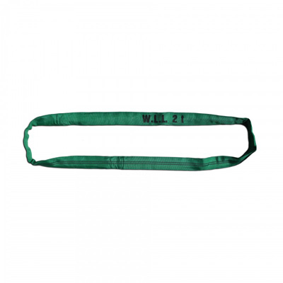 Elingue ronde textile sans fin - polyester - Vert - L.2 m