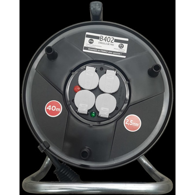 BRENNENSTUHL®  - Enrouleur PRO B402- 40m - 4 prises à clapet - IP44 - câble 3 x 2,5mm2