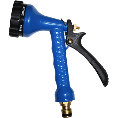 BOUTTE - Pistolet bleu modèle "éco" - Pomme 6 fonct° avec raccord rapide