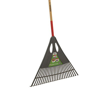 Balai à gazon + manches en bois